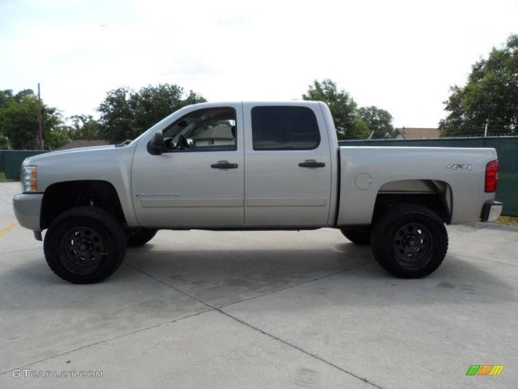 2008 Silverado 1500 LS Crew Cab 4x4 - Silver Birch Metallic / Dark Titanium photo #6