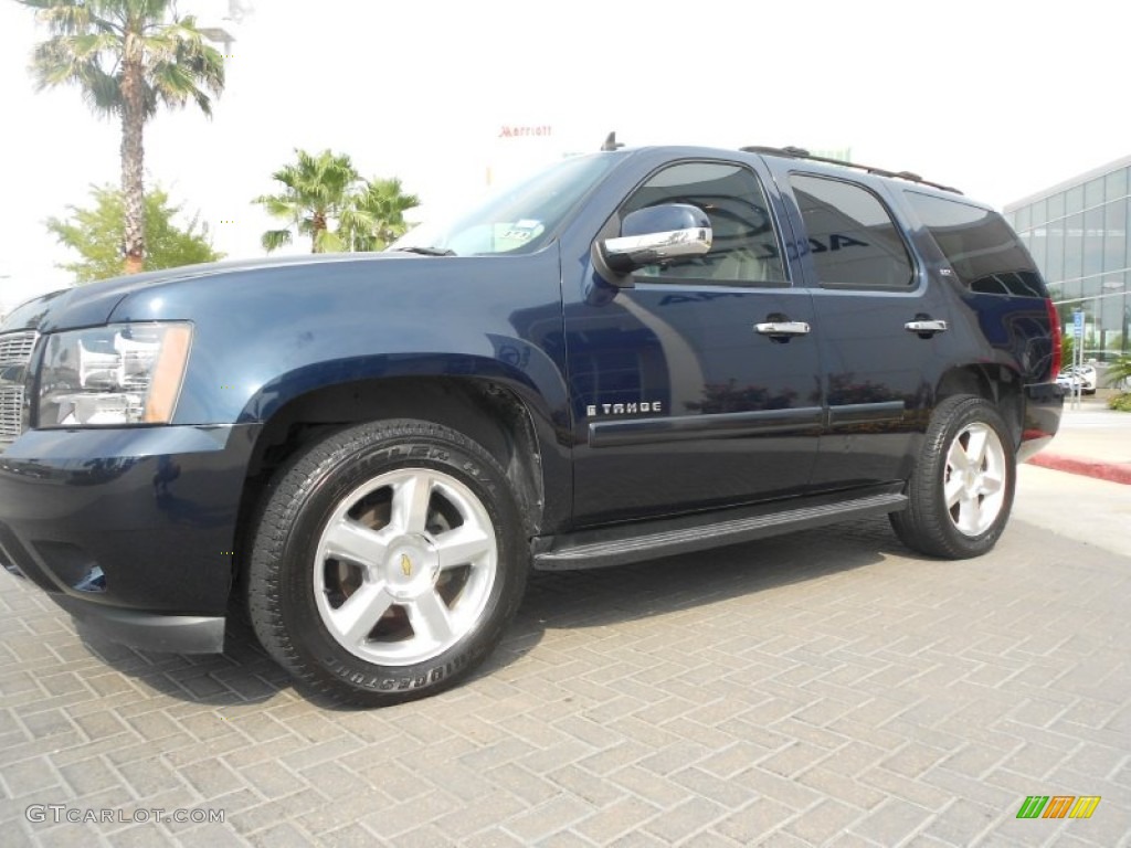 2007 Tahoe LTZ - Dark Blue Metallic / Light Cashmere/Ebony photo #3