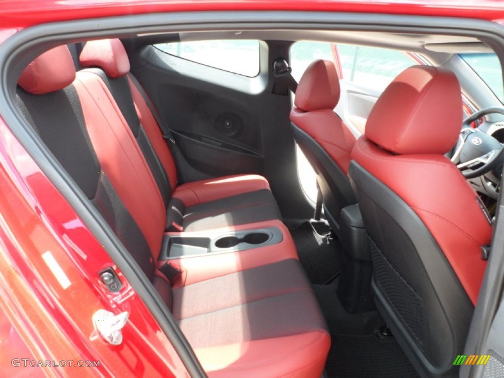 Black/Red Interior 2012 Hyundai Veloster Standard Veloster Model Photo #66104343