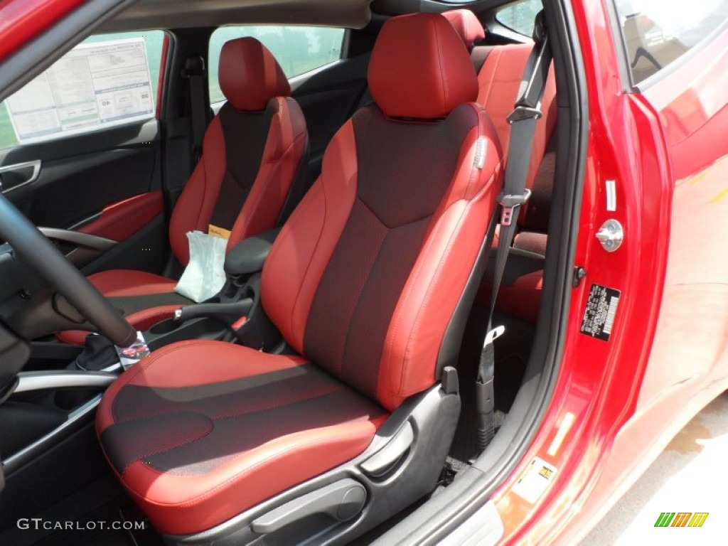 Black/Red Interior 2012 Hyundai Veloster Standard Veloster Model Photo #66104376