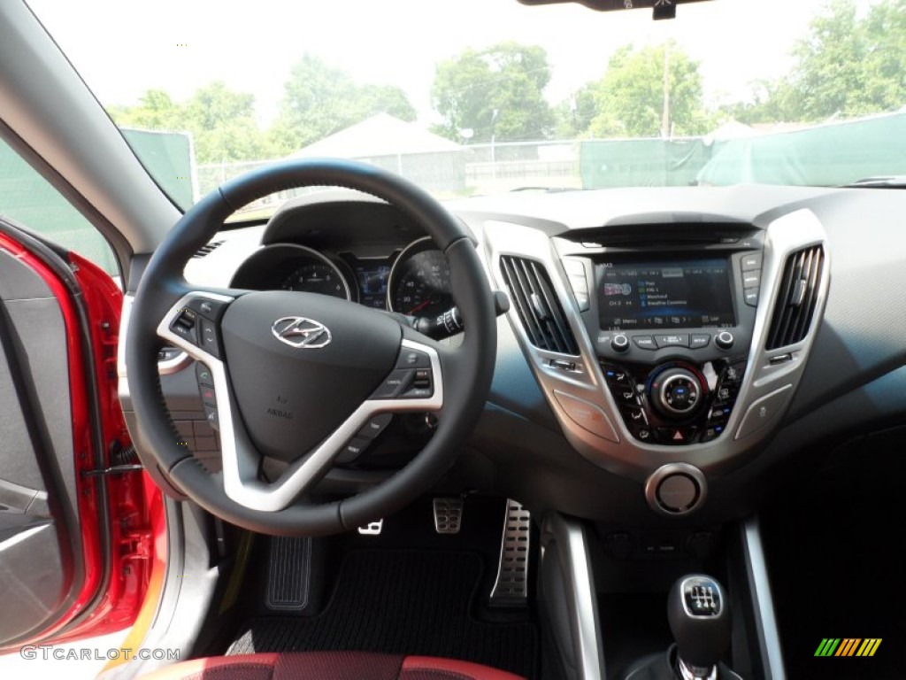 2012 Hyundai Veloster Standard Veloster Model Black/Red Dashboard Photo #66104406
