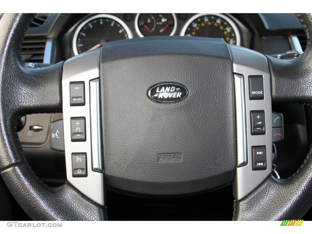 2009 Land Rover Range Rover Sport Supercharged Ebony/Ebony Steering Wheel Photo #66105144