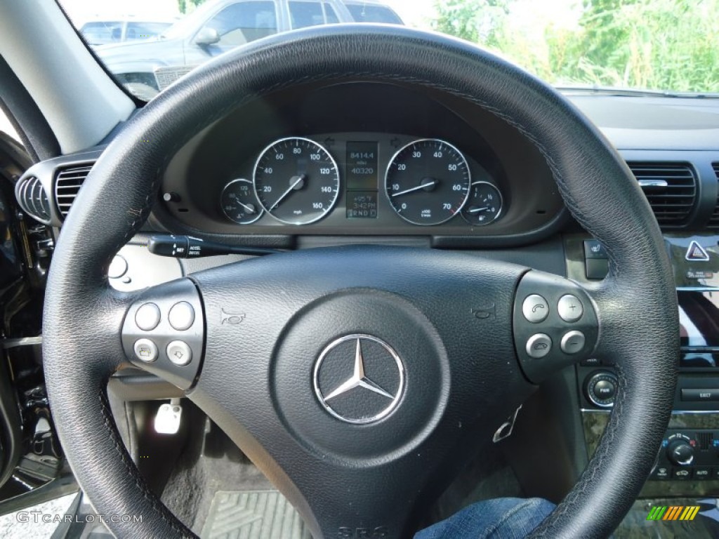 2007 Mercedes-Benz C 230 Sport Black Steering Wheel Photo #66105267
