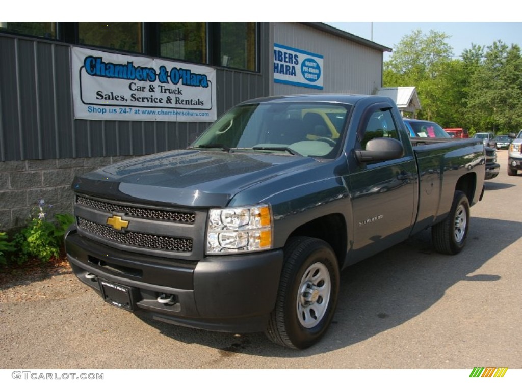 2011 Silverado 1500 Regular Cab 4x4 - Blue Granite Metallic / Dark Titanium photo #1