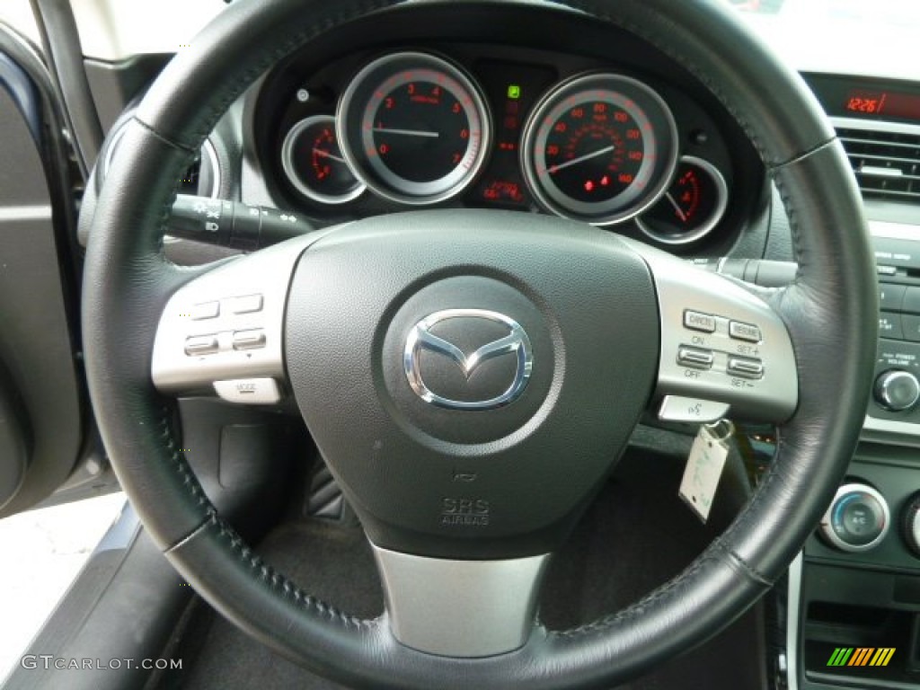 2010 Mazda MAZDA6 i Touring Sedan Black Steering Wheel Photo #66111252