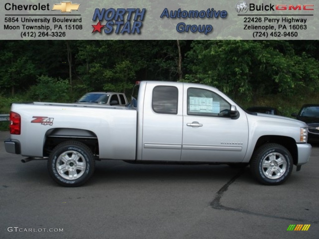 2012 Silverado 1500 LT Extended Cab 4x4 - Silver Ice Metallic / Ebony photo #1