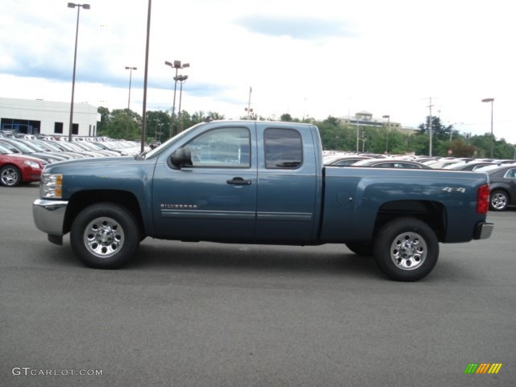 2012 Silverado 1500 LS Extended Cab 4x4 - Blue Granite Metallic / Dark Titanium photo #5