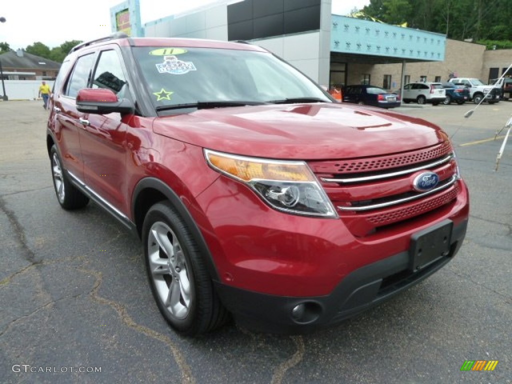 2011 Explorer Limited 4WD - Red Candy Metallic / Charcoal Black photo #5