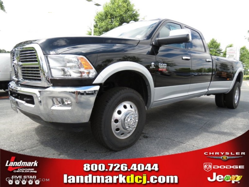 2012 Ram 3500 HD Laramie Crew Cab 4x4 Dually - Black / Dark Slate photo #1
