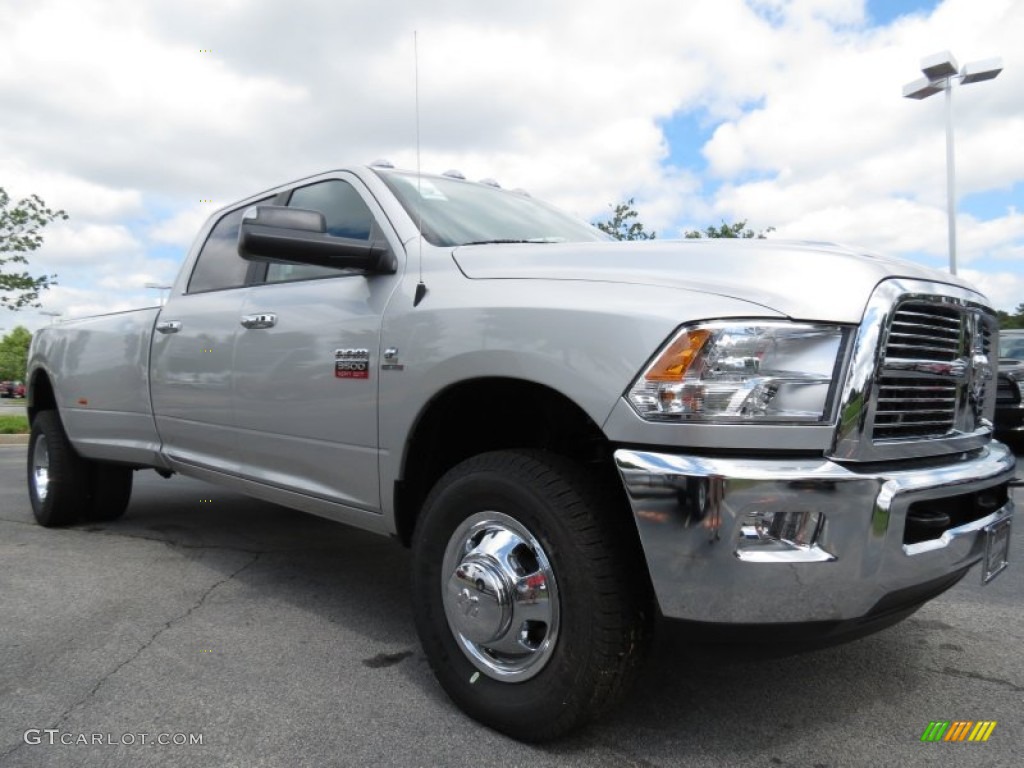 Bright Silver Metallic 2012 Dodge Ram 3500 HD Big Horn Crew Cab 4x4 Dually Exterior Photo #66118869