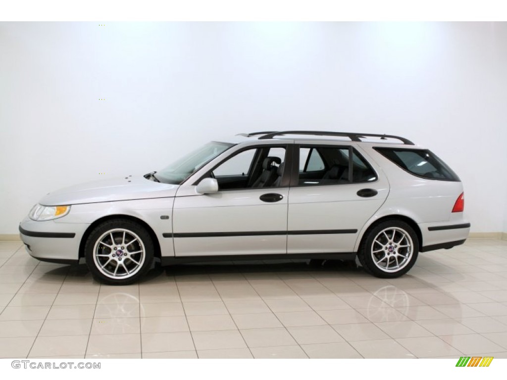 Silver Metallic 2002 Saab 9-5 Linear Sport Wagon Exterior Photo #66119532