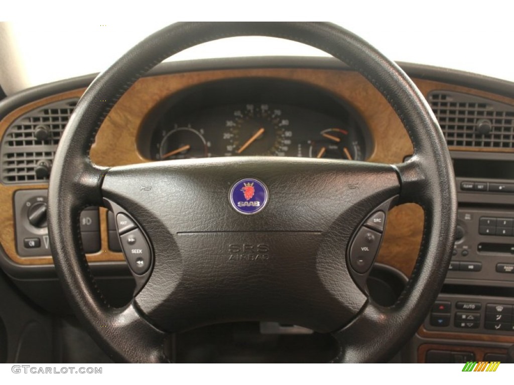 2002 Saab 9-5 Linear Sport Wagon Charcoal Grey Steering Wheel Photo #66119550