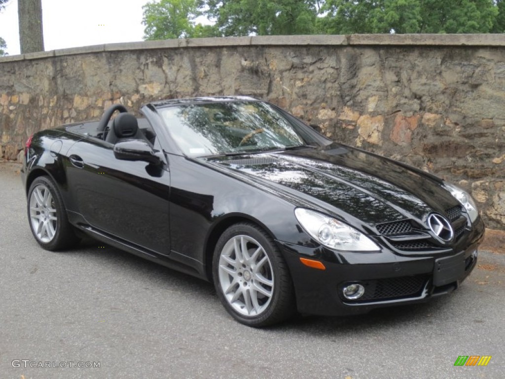 Black 2009 Mercedes-Benz SLK 300 Roadster Exterior Photo #66123889