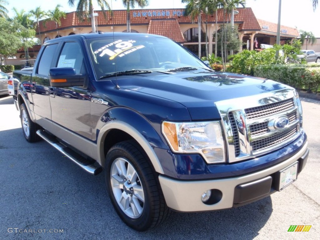 2010 F150 Lariat SuperCrew - Dark Blue Pearl Metallic / Tan photo #1