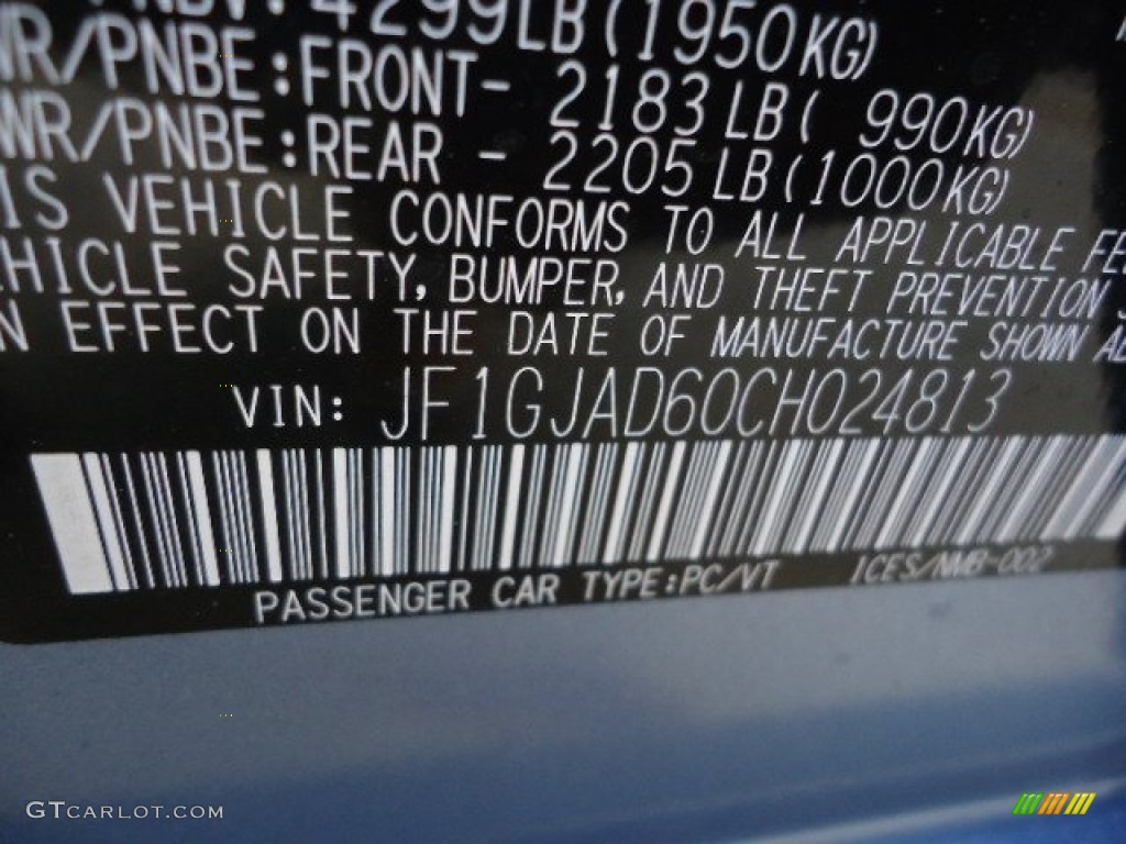 2012 Impreza 2.0i Premium 4 Door - Sky Blue Metallic / Ivory photo #13
