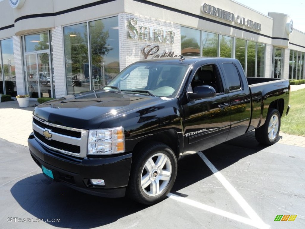 2008 Silverado 1500 LTZ Extended Cab 4x4 - Black / Ebony photo #1