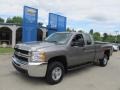 2008 Graystone Metallic Chevrolet Silverado 2500HD Work Truck Extended Cab 4x4  photo #1