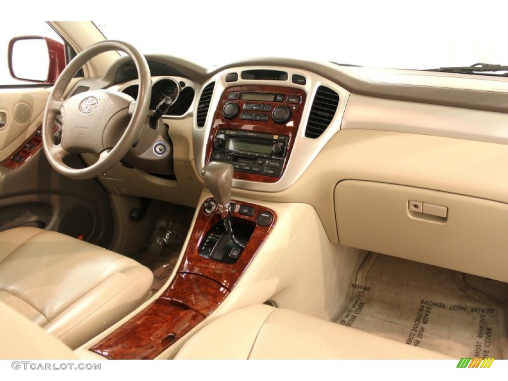 2004 Toyota Highlander Limited V6 4WD Ivory Dashboard Photo #66130712