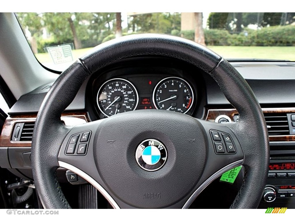 2007 BMW 3 Series 328i Coupe Black Steering Wheel Photo #66131309