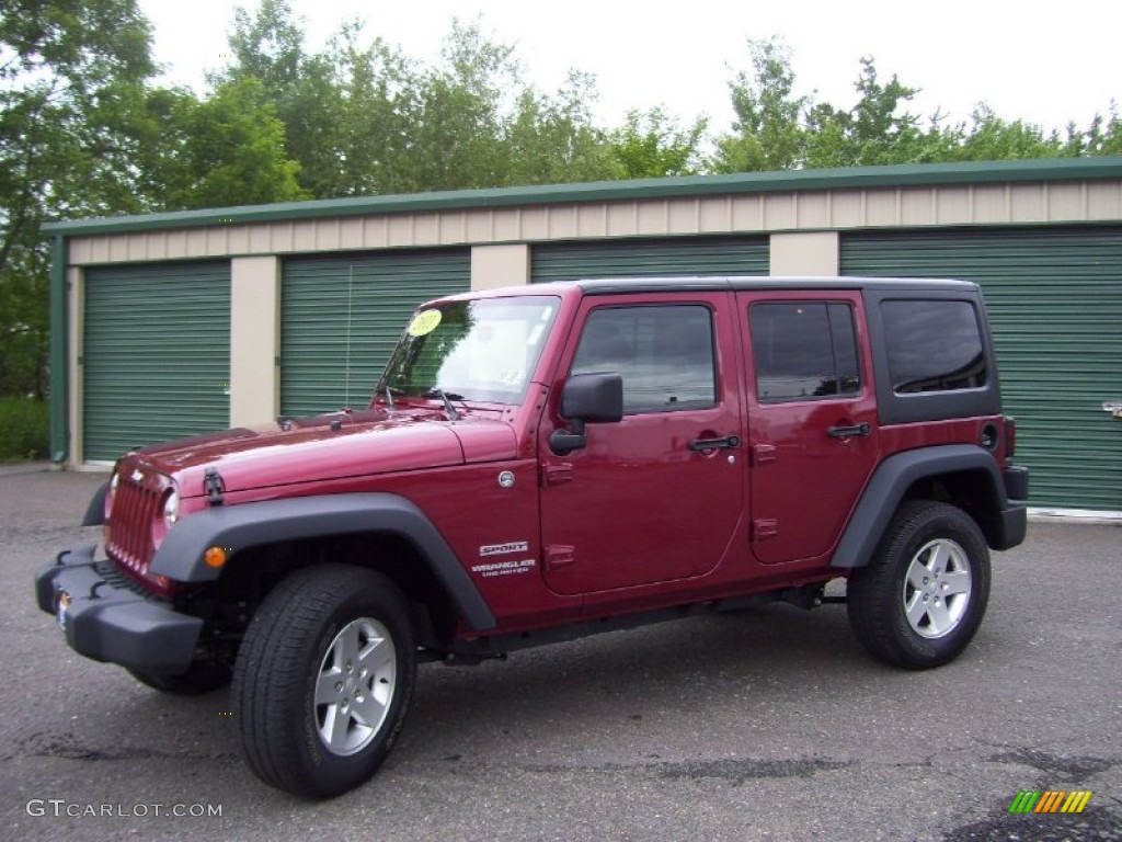 2011 Wrangler Unlimited Sport 4x4 - Deep Cherry Red / Black photo #1