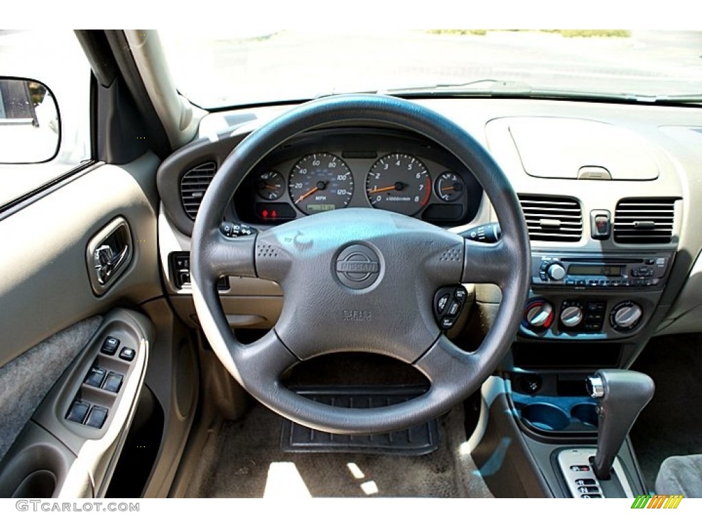 2002 Nissan Sentra GXE Stone Steering Wheel Photo #66135566