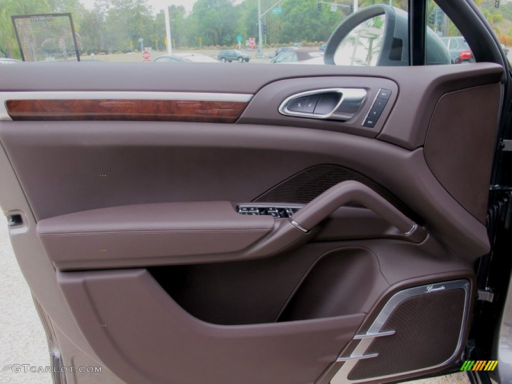 2012 Porsche Cayenne Turbo Natural Espresso Door Panel Photo #66135812