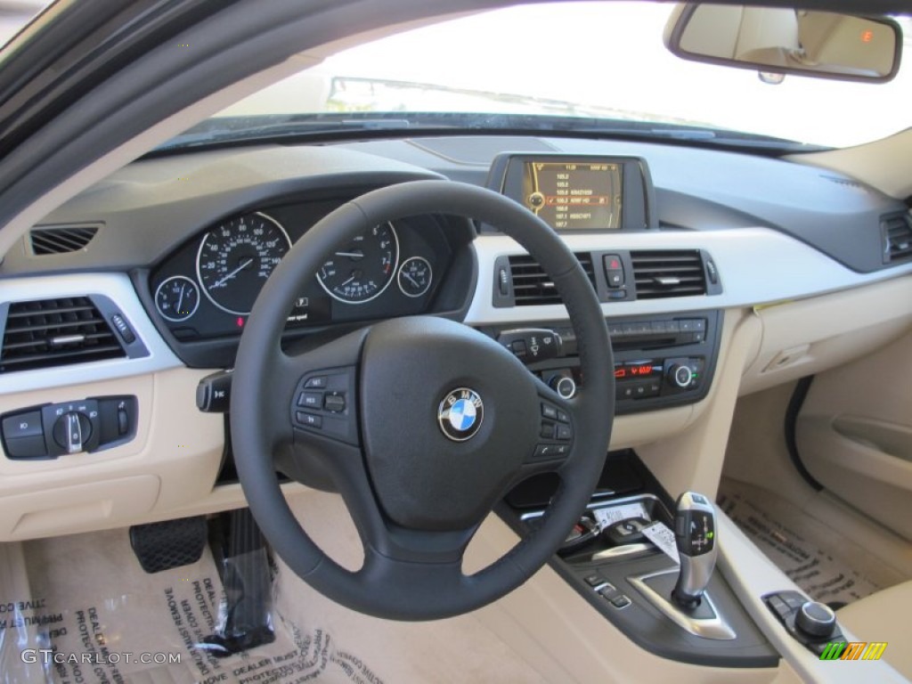 2012 BMW 3 Series 328i Sedan Beige Dashboard Photo #66136073