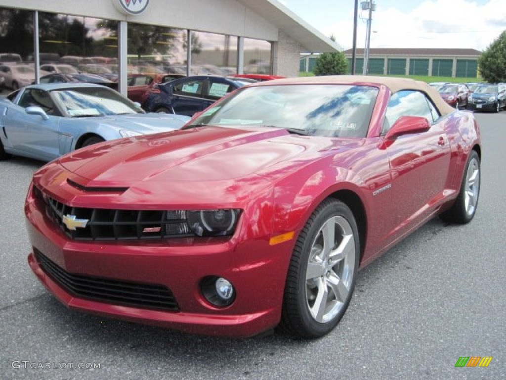 2012 Camaro SS/RS Convertible - Crystal Red Tintcoat / Beige photo #2