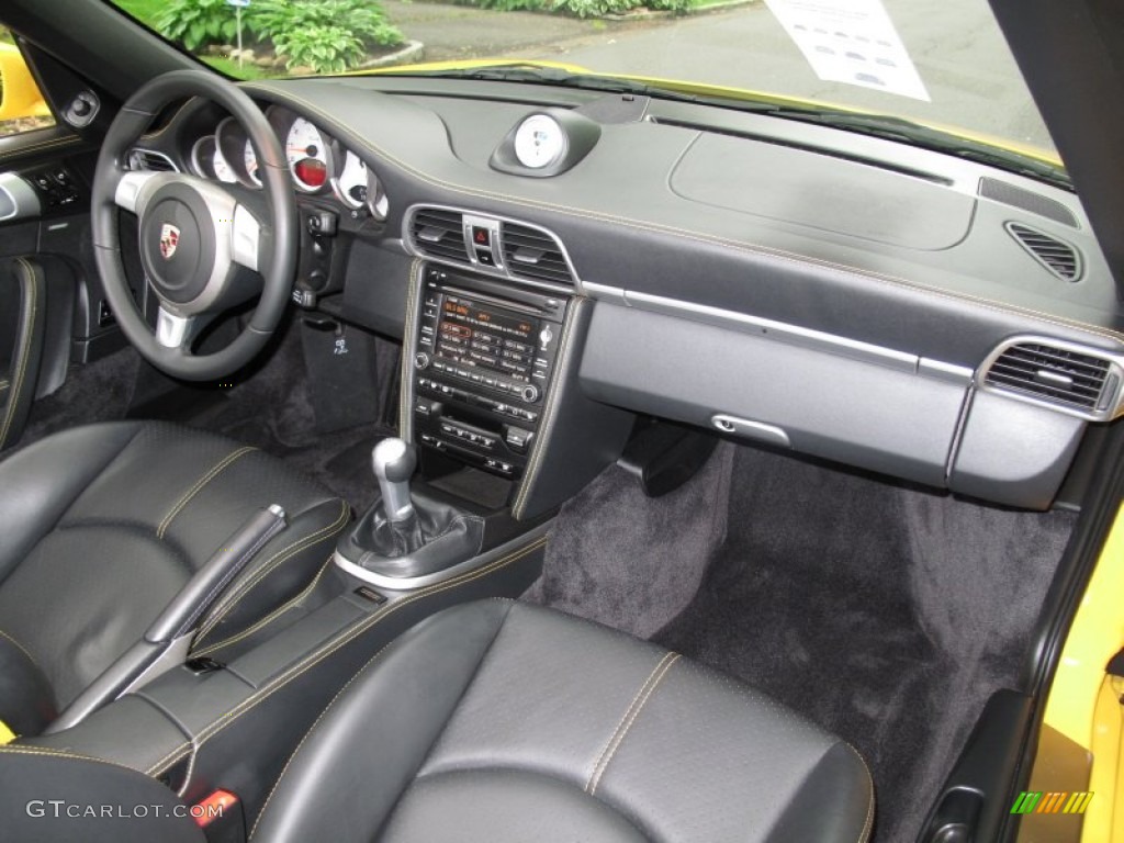 2009 Porsche 911 Turbo Cabriolet Black Dashboard Photo #66139175