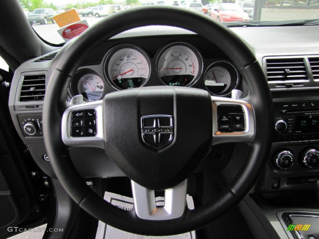 2012 Dodge Challenger R/T Classic Dark Slate Gray Steering Wheel Photo #66139781