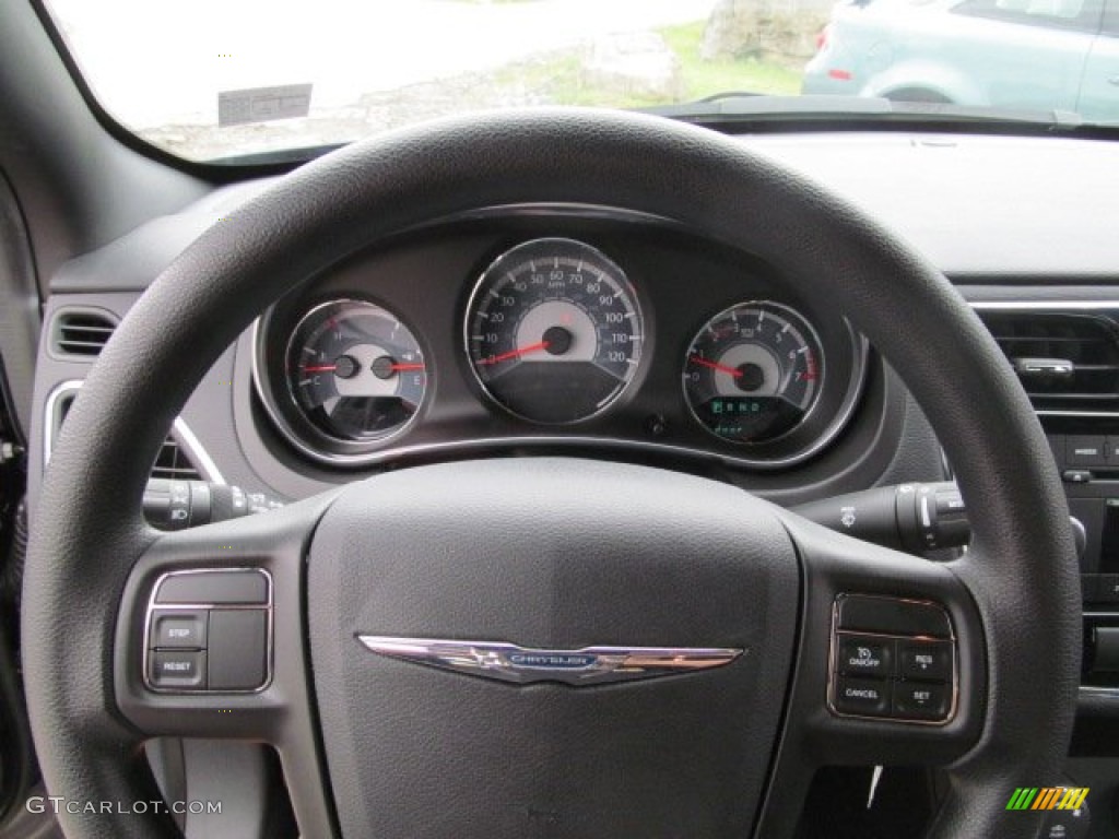 2012 Chrysler 200 LX Sedan Black Steering Wheel Photo #66141311