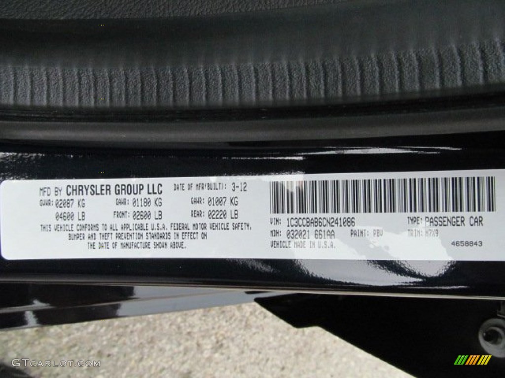 2012 200 Color Code PBV for Blackberry Pearl Coat Photo #66141380