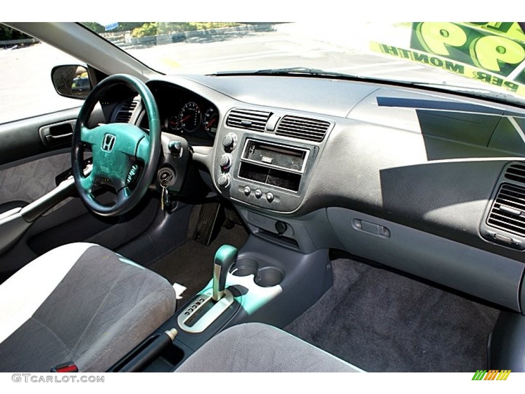 2001 Honda Civic LX Sedan Gray Dashboard Photo #66141635