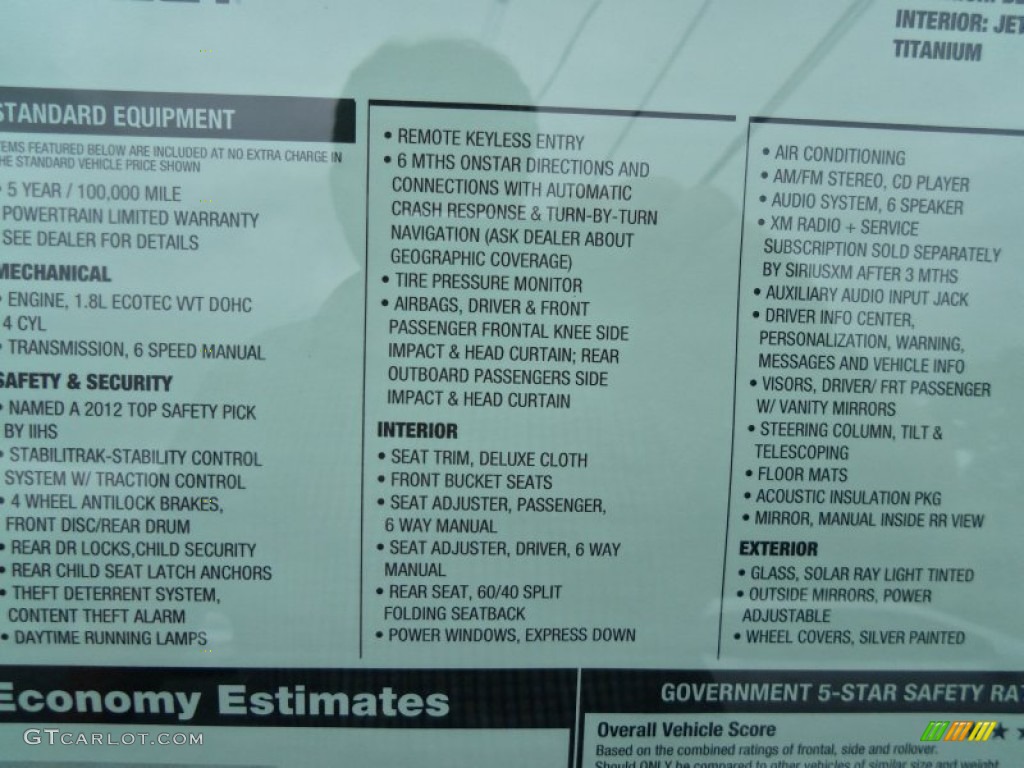 2012 Cruze LS - Blue Granite Metallic / Jet Black/Medium Titanium photo #8