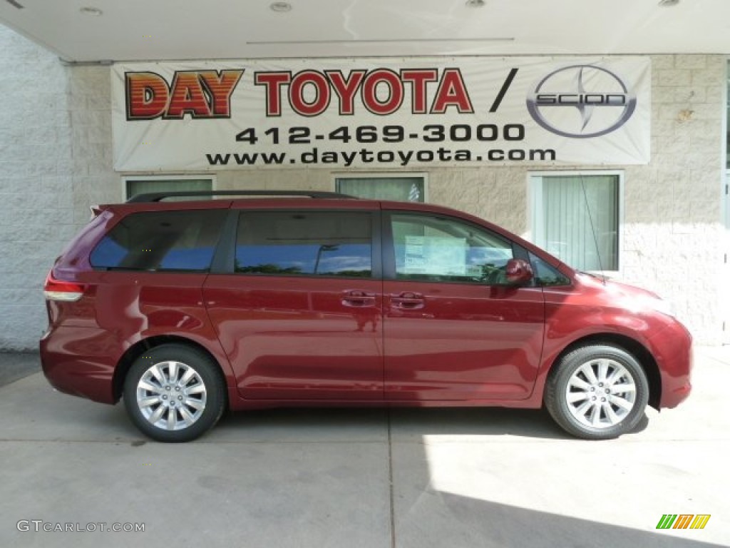 2012 Sienna LE AWD - Salsa Red Pearl / Bisque photo #1