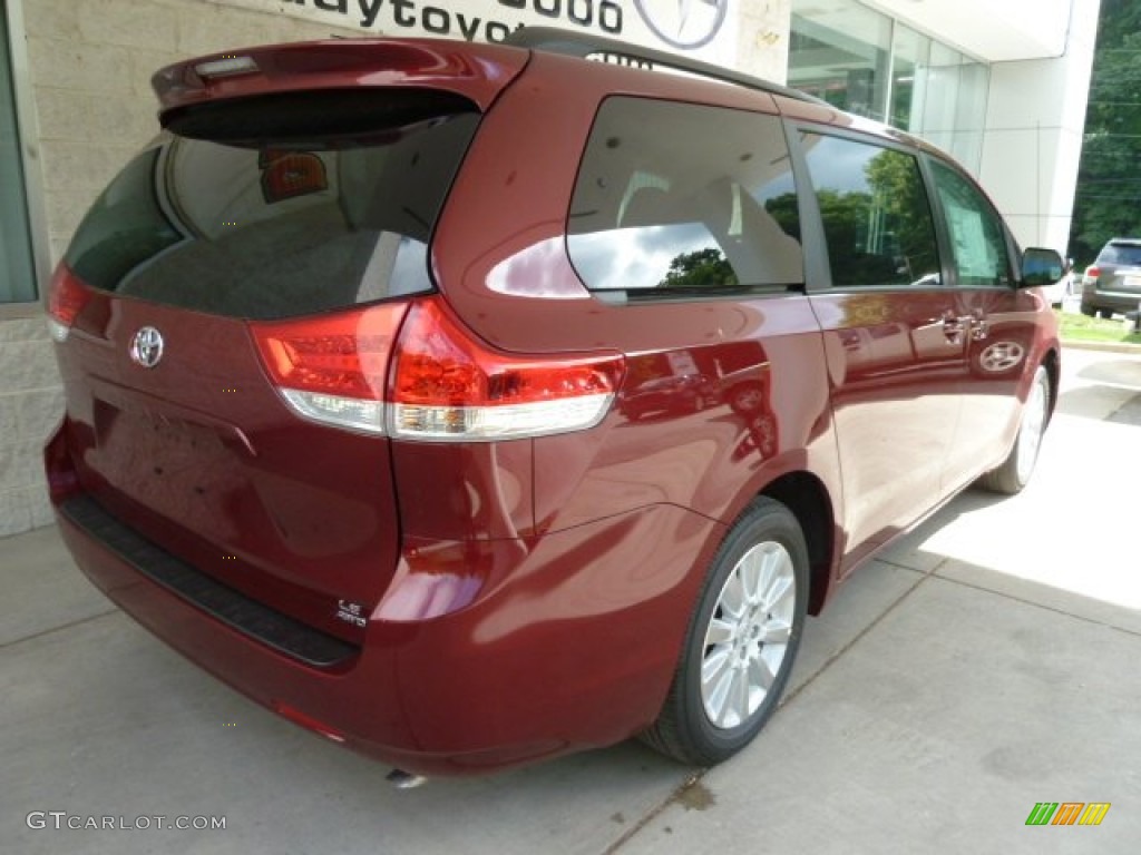 2012 Sienna LE AWD - Salsa Red Pearl / Bisque photo #2