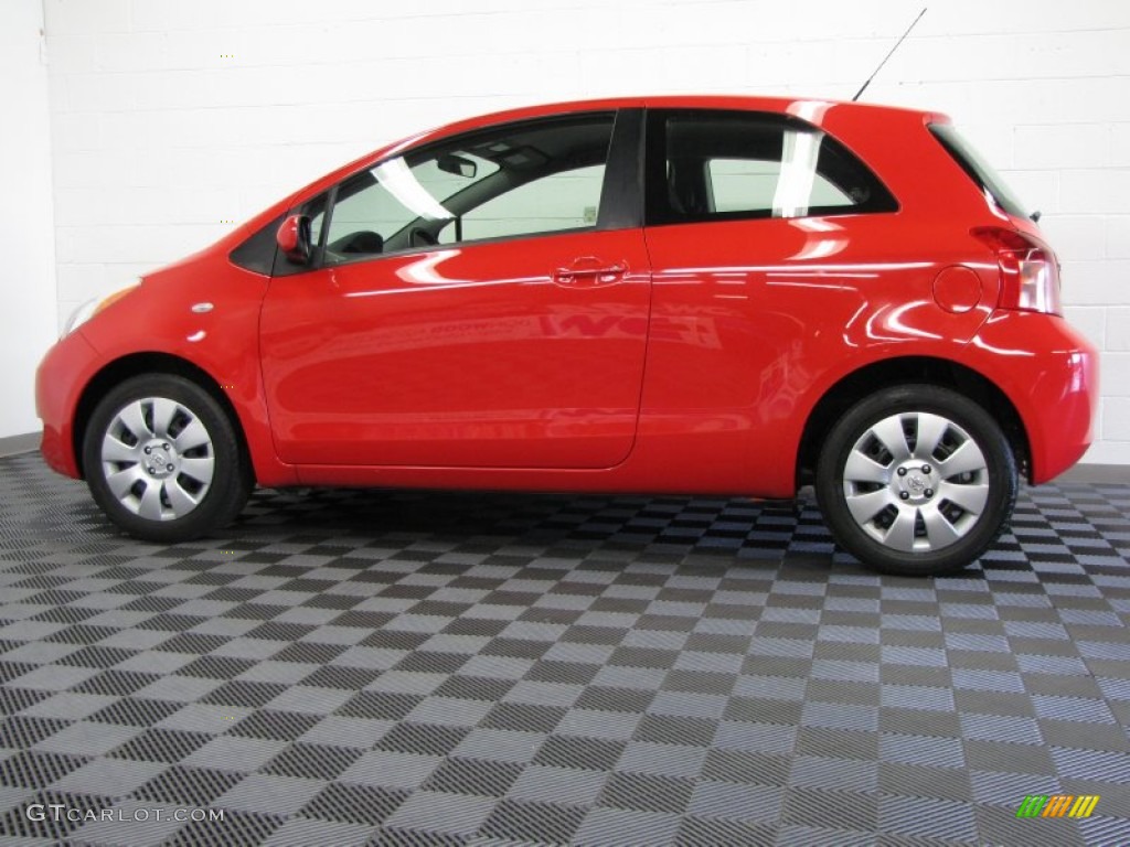 Absolutely Red 2008 Toyota Yaris 3 Door Liftback Exterior Photo #66144125