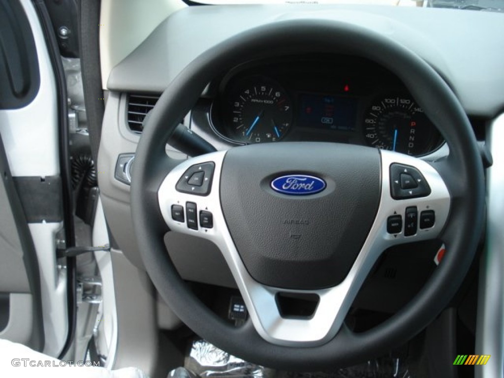 2013 Ford Edge SE EcoBoost Medium Light Stone Steering Wheel Photo #66146865
