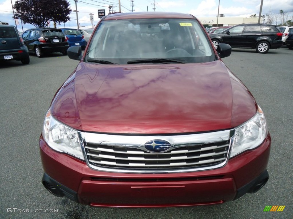 2009 Forester 2.5 X - Camellia Red Pearl / Black photo #2