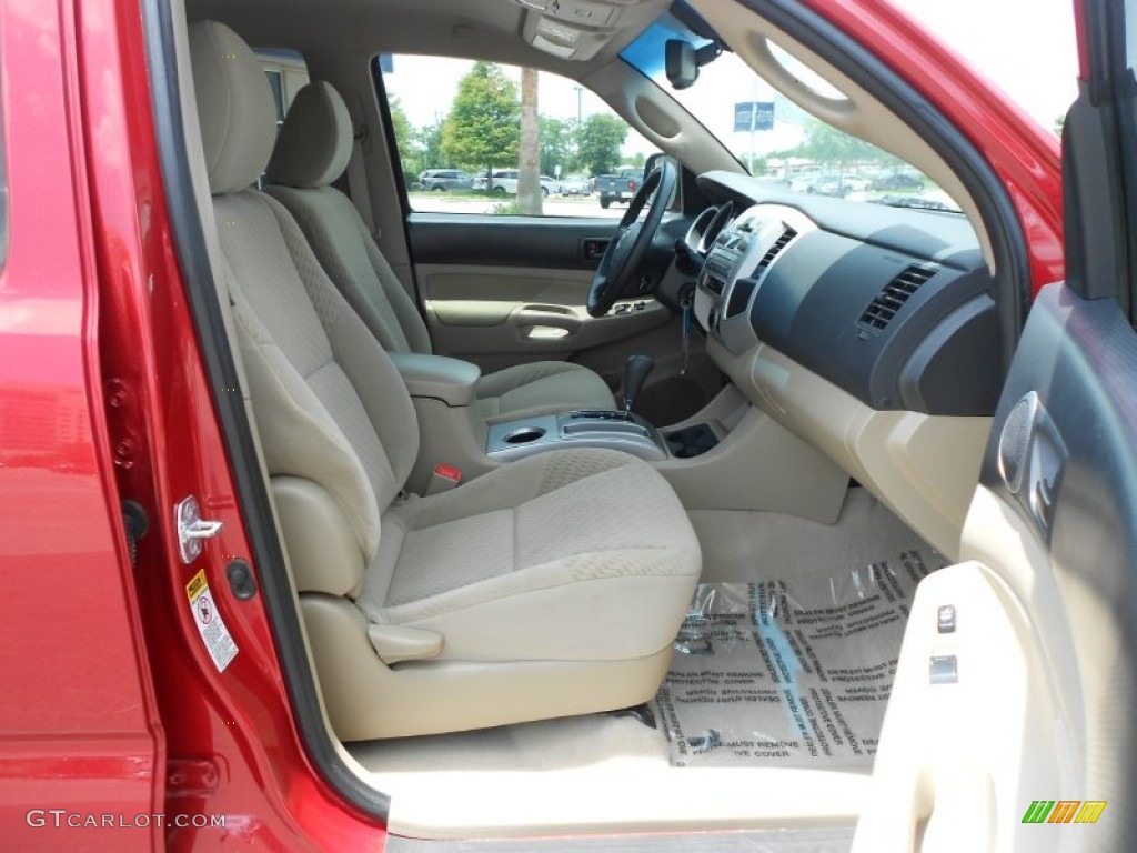 Sand Beige Interior 2011 Toyota Tacoma V6 PreRunner Double Cab Photo #66152129