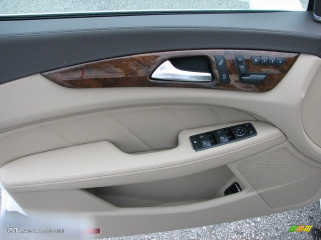 2012 Mercedes-Benz CLS 550 4Matic Coupe Almond/Mocha Door Panel Photo #66156308