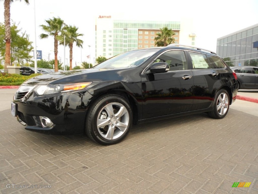 Crystal Black Pearl 2012 Acura TSX Technology Sport Wagon Exterior Photo #66156977