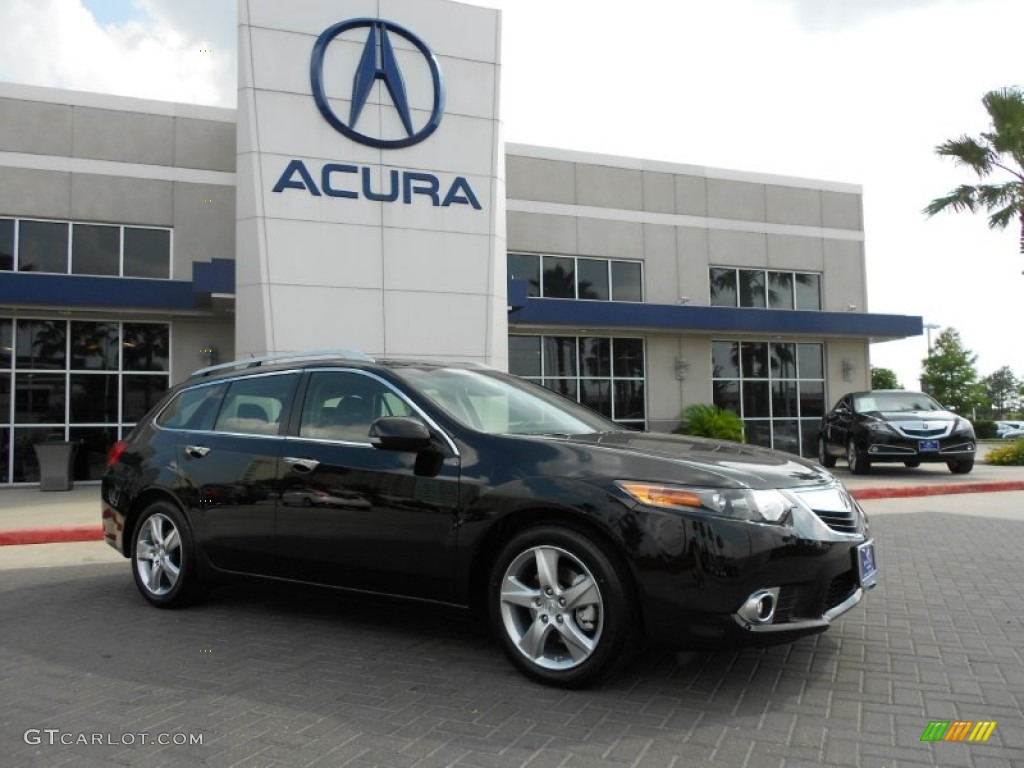 2012 TSX Technology Sport Wagon - Crystal Black Pearl / Ebony photo #1