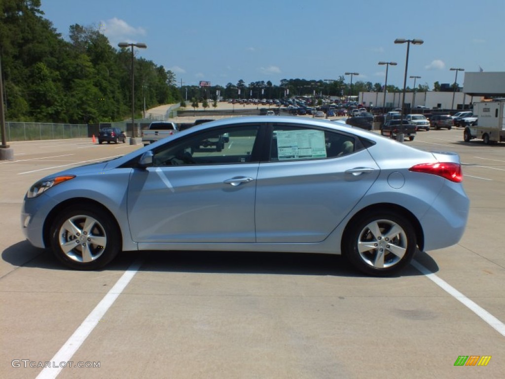 2013 Elantra GLS - Blue Sky Metallic / Beige photo #8