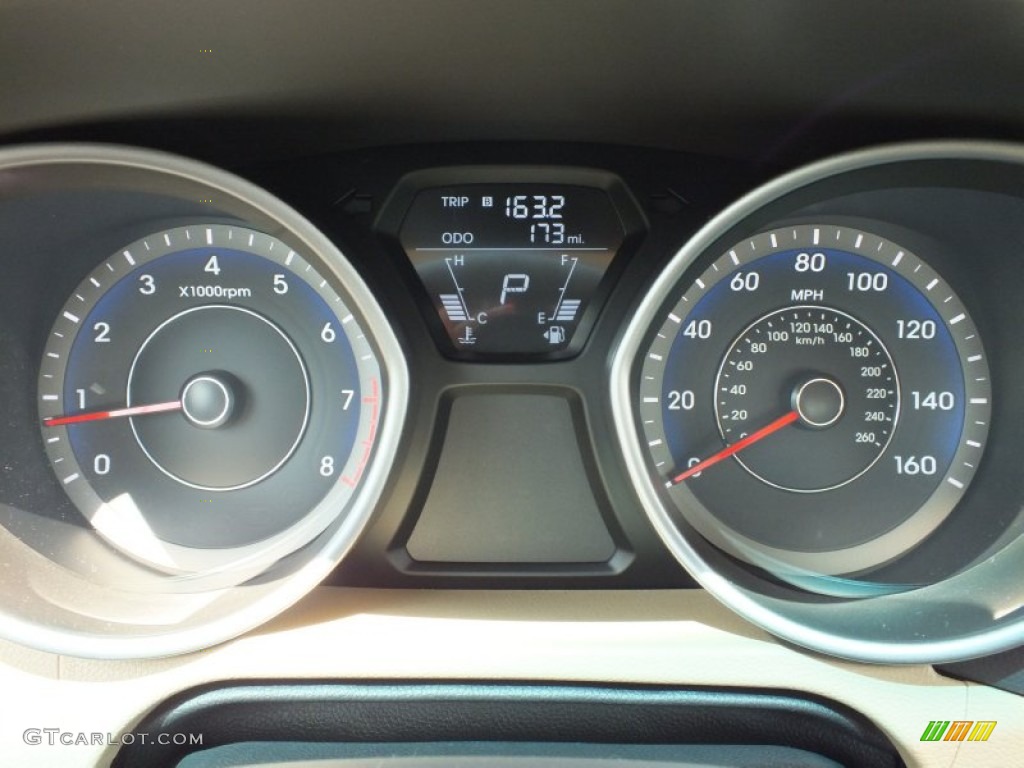 2013 Elantra GLS - Blue Sky Metallic / Beige photo #14