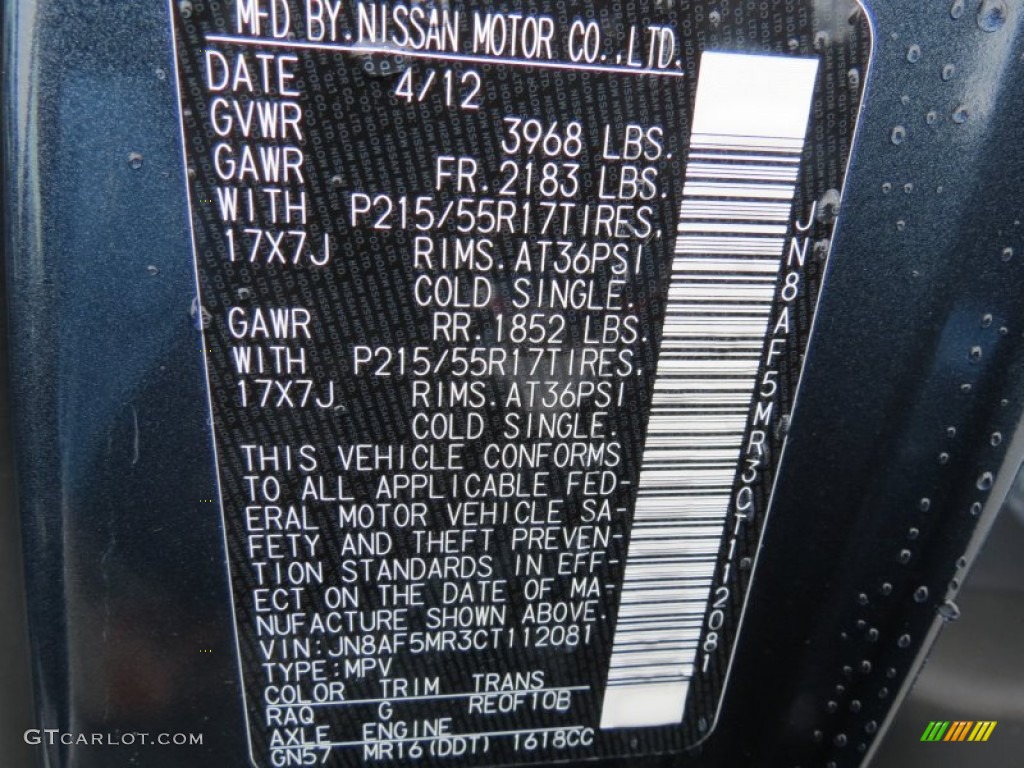 Nissan graphite blue color code #8