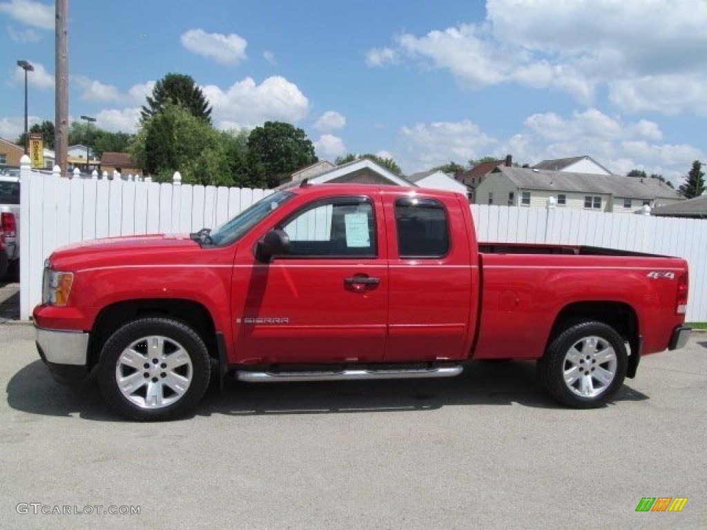 2008 Sierra 1500 SLE Extended Cab 4x4 - Fire Red / Ebony photo #2