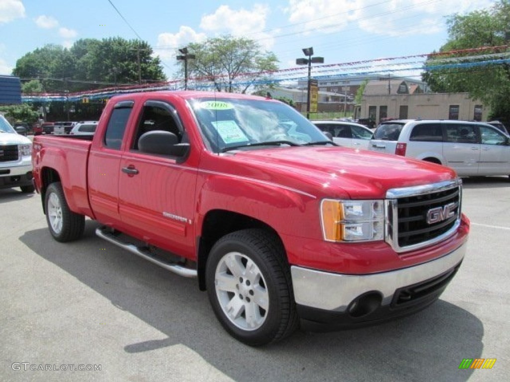 2008 Sierra 1500 SLE Extended Cab 4x4 - Fire Red / Ebony photo #5