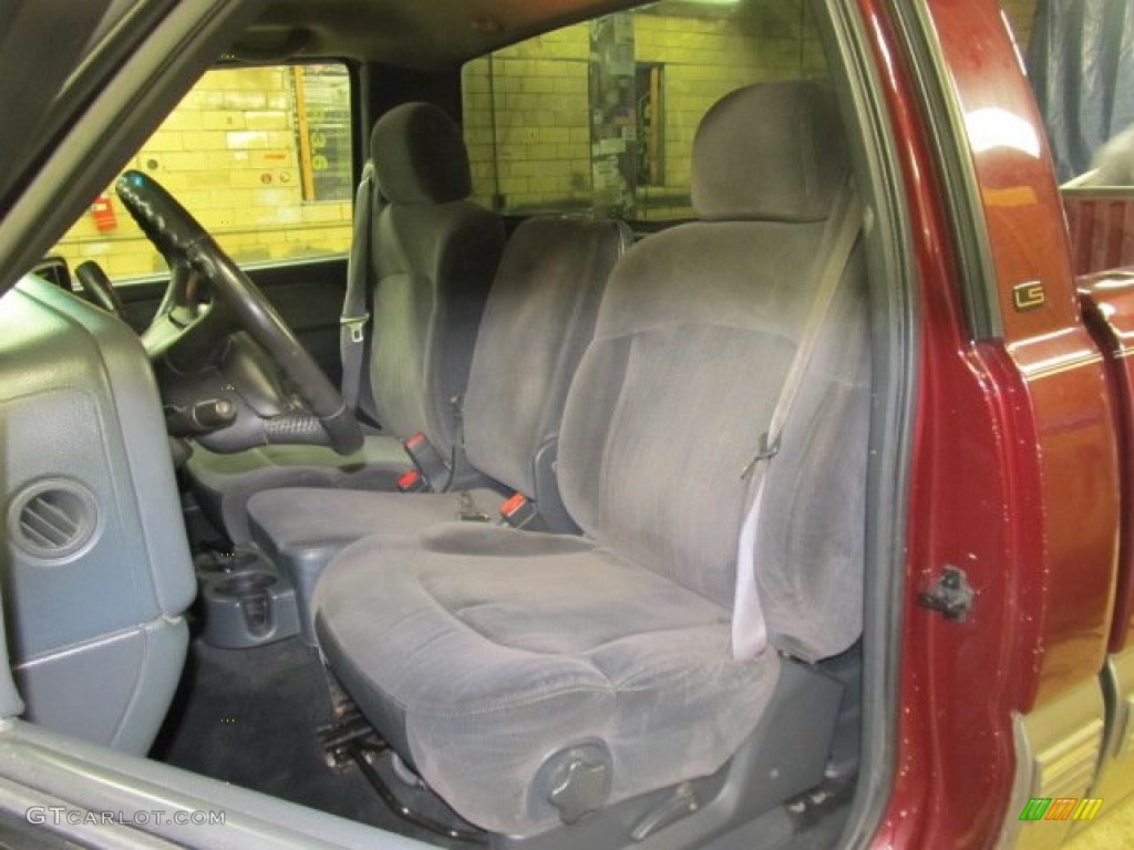 2002 Silverado 1500 LS Regular Cab - Dark Carmine Red Metallic / Graphite Gray photo #13