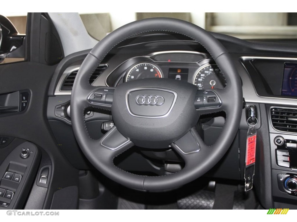 2013 Audi A4 2.0T quattro Sedan Black Steering Wheel Photo #66163457
